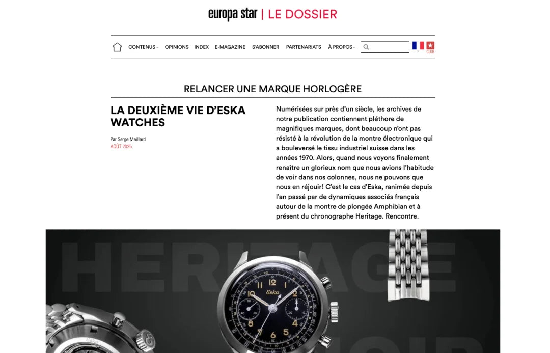 Relancer une marque horlogère - La deuxième vie d’Eska Watches