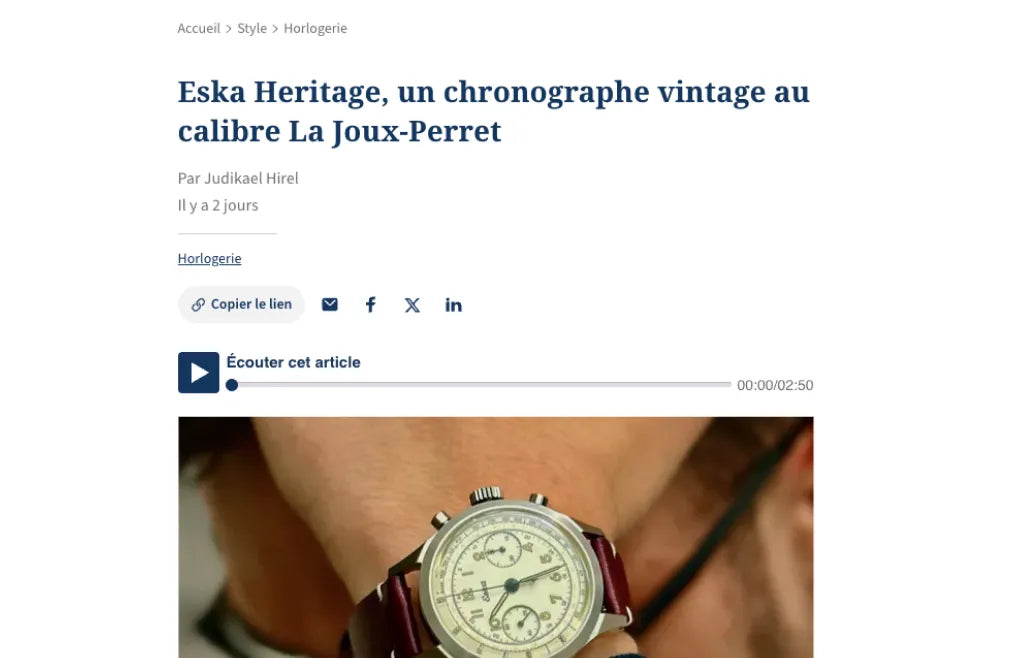 Eska Heritage, un chronographe vintage au calibre La Joux-Perret