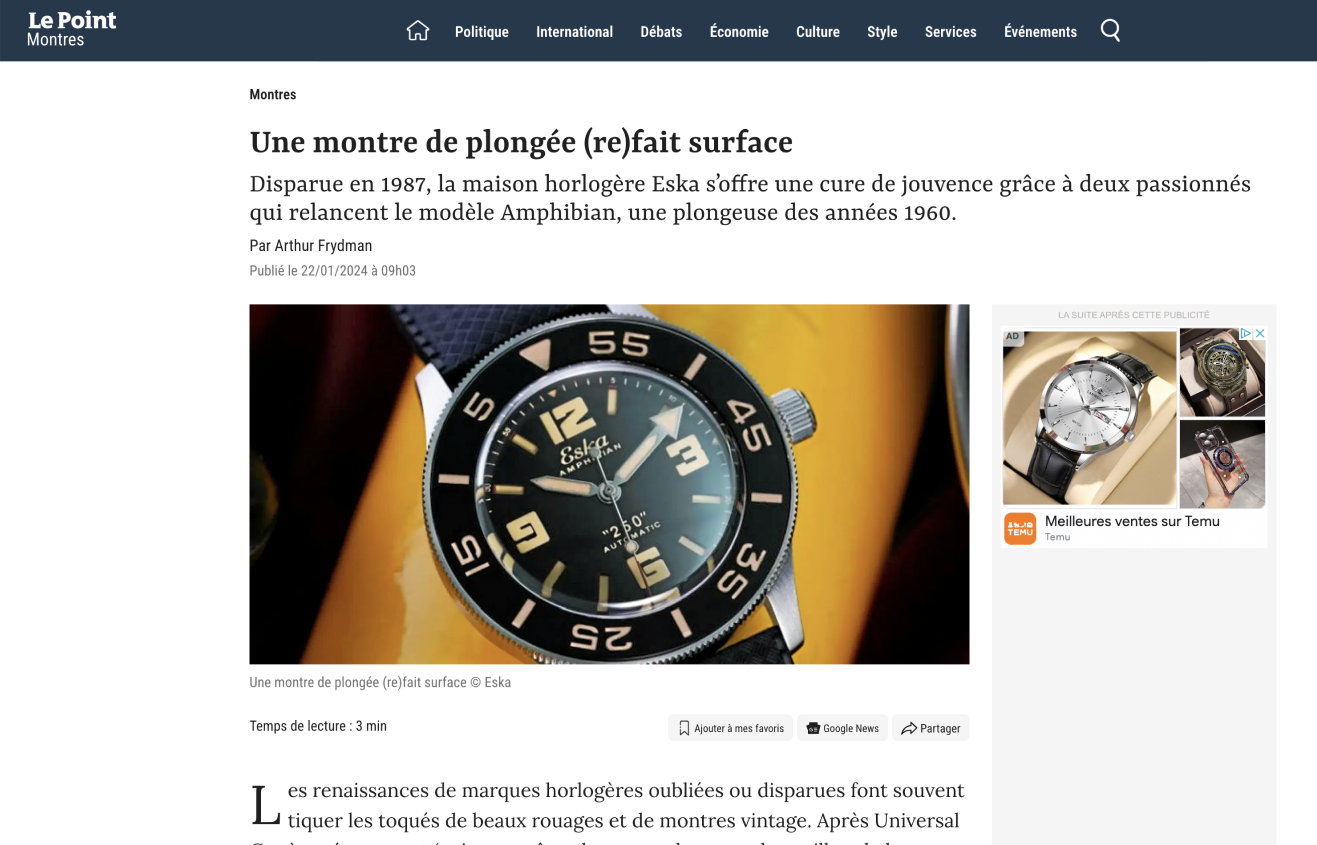 Une montre de plongée (re)fait surface