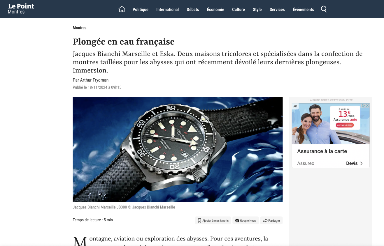 Plongée en eau Française