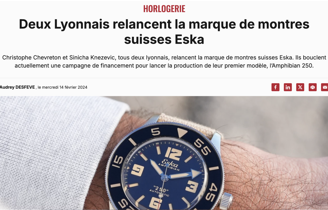 Deux Lyonnais relancent la marque de montres suisses Eska