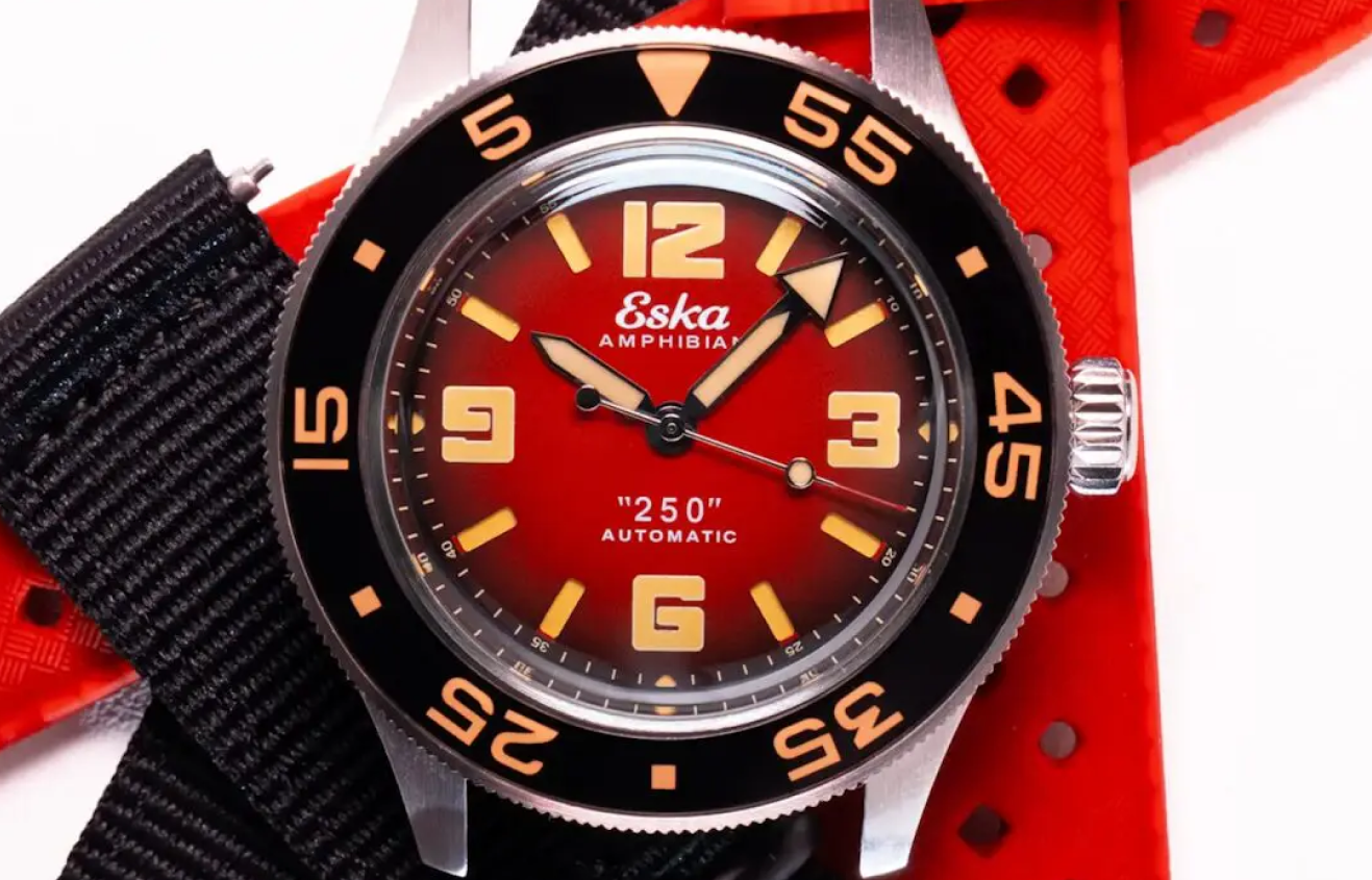 Eska Amphibian 250 Red Viper : une nouvelle montre de plongée rétro en édition limitée