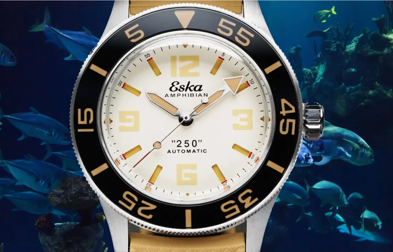 Eska Amphibian 250 White Shark : la montre de plongée rétro qui fait sensation en 2024