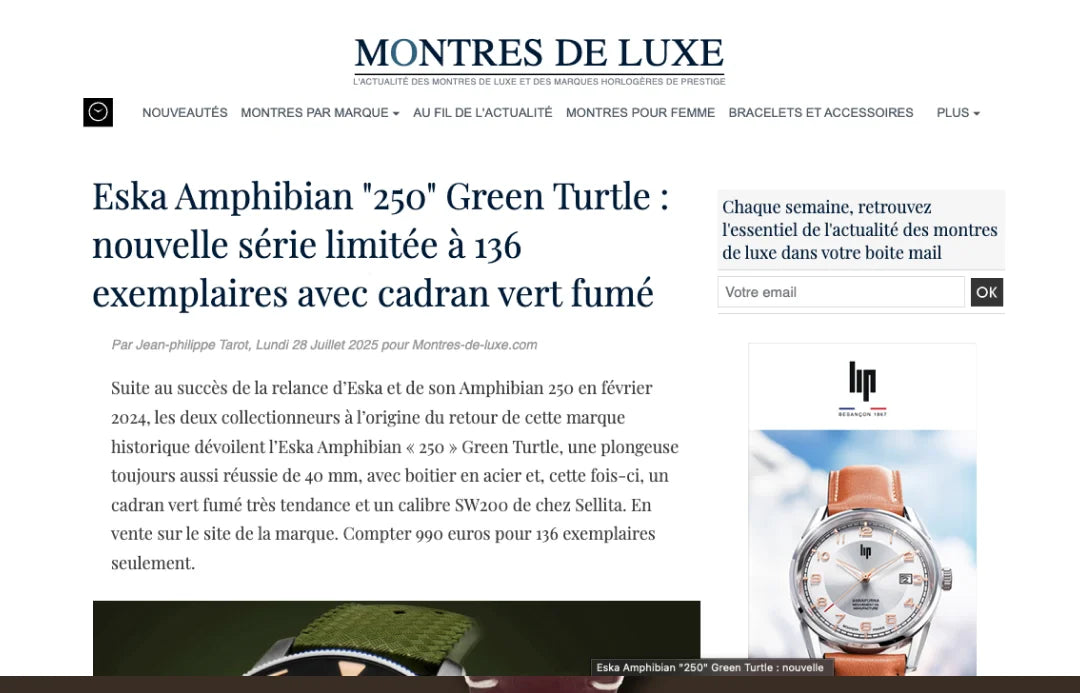 Eska Amphibian "250" Green Turtle : nouvelle série limitée à 136 ex...