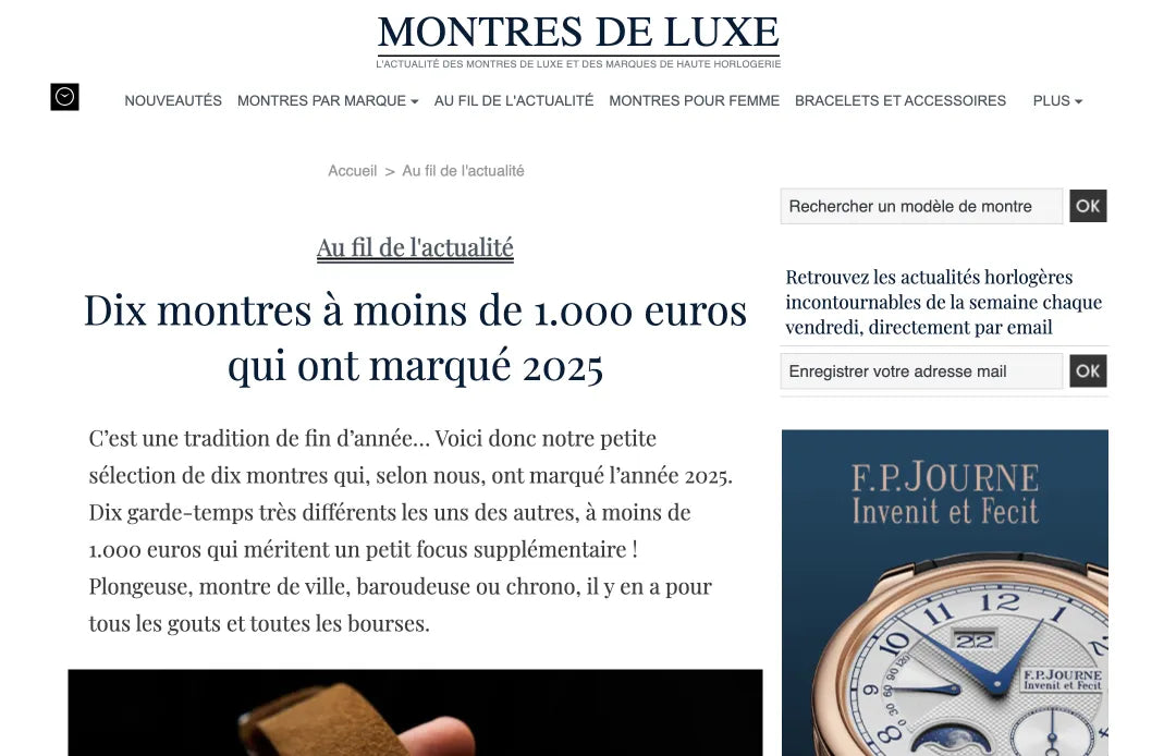 Dix montres à moins de 1.000 euros qui ont marqué 2025